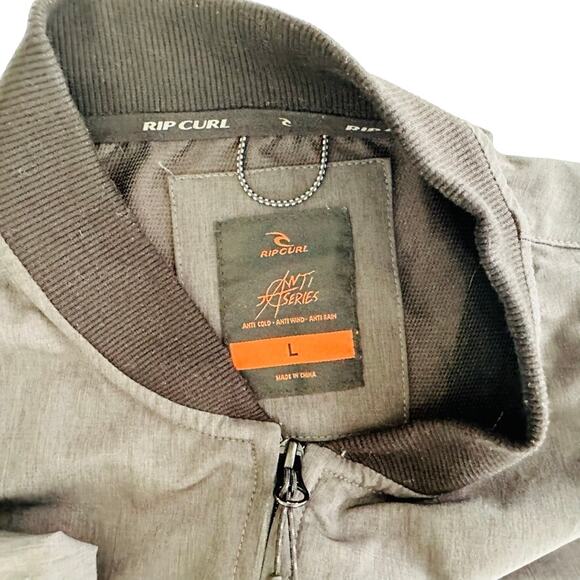Rip Curl Men's Elite Anti-Series Crew Jacket Size Large Black Grey Windbreaker - Picture 6 of 8